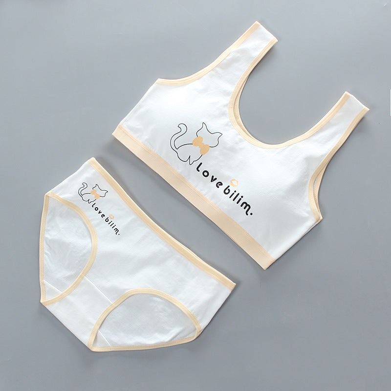 Girls' Bra Set, Pure Cotton, Developmental Vest, Underwear, Children'S Bra, Cotton - Flemme Flair