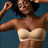 Invisible Strapless Half Cup Traceless Sexy Gathering Bra One-piece Invisible Wedding Dress Off-shoulder Bra For Women - Flemme Flair