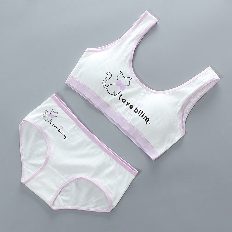 Girls' Bra Set, Pure Cotton, Developmental Vest, Underwear, Children'S Bra, Cotton - Flemme Flair