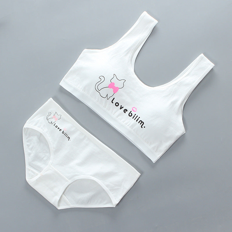 Girls' Bra Set, Pure Cotton, Developmental Vest, Underwear, Children'S Bra, Cotton - Flemme Flair