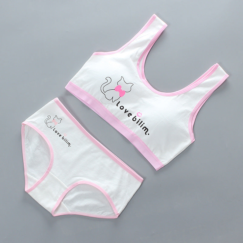 Girls' Bra Set, Pure Cotton, Developmental Vest, Underwear, Children'S Bra, Cotton - Flemme Flair