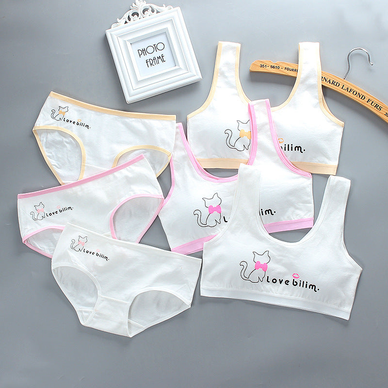 Girls' Bra Set, Pure Cotton, Developmental Vest, Underwear, Children'S Bra, Cotton - Flemme Flair