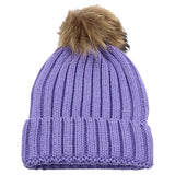 Fur Ball Knitted Hat Warm And Thick Woolen Cap