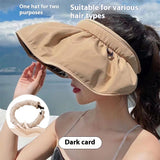 Summer Shell Hat FPF50 Empty-top Hat Women's Cycling Sun Protection UV Face Covering Sunhat Outdoor