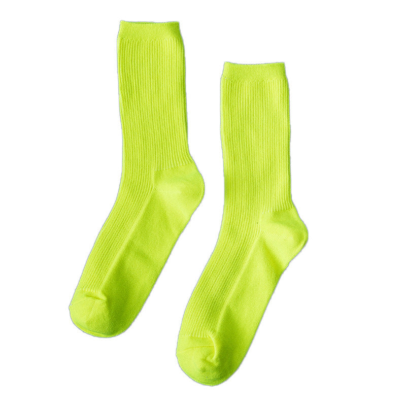 Summer Candy Color Solid Color Mid-calf Length Socks