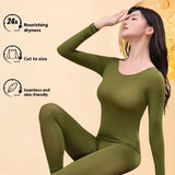 Hyaluronic Acid Moisturizing Warm Long Sleeves Trousers Heating And Warm-keeping Suit Women