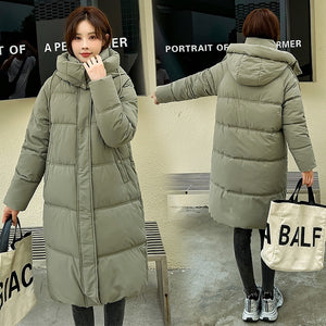 Long Over The Knee Thickened Hooded Jacket