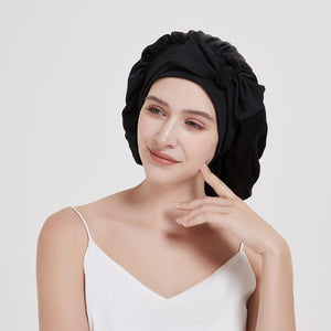 Wide-brimmed Lace-up Adjustable Elastic Large Silk Nightcap