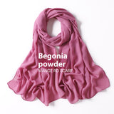 Pure Color Pearl Chiffon Scarf Headcloth Veil Chiffon Scarf