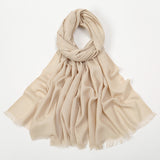 Flat Slub Cotton Solid Color Scarf Breathable Monochrome