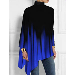 Long Sleeved Irregular Hem Solid Color Pullover Top