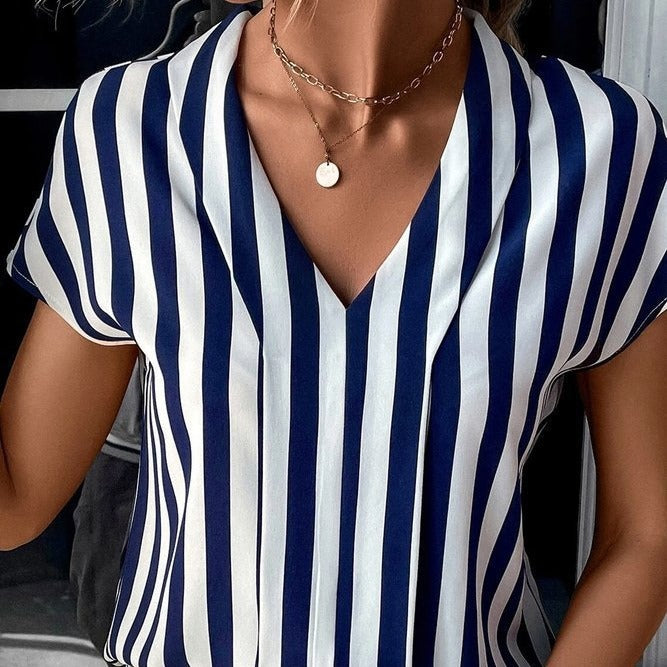 Striped Loose Printed Top For Women