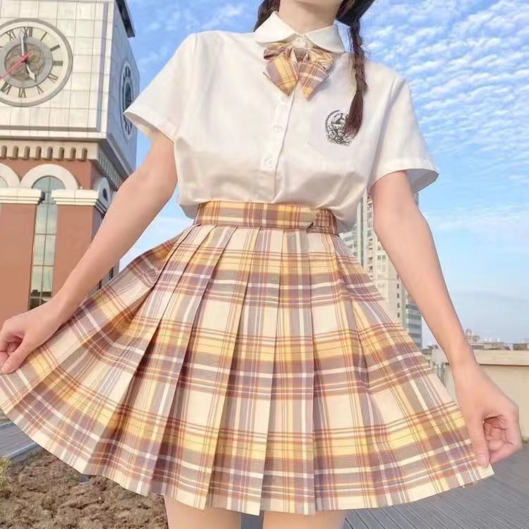 Student Jk Plaid Skirt Preppy Style Skirt