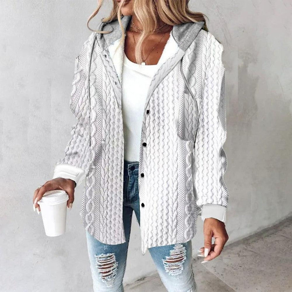 Women's Large Checks Style Women's Woolen Jacket Plaid