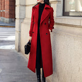 Women's Coat Woolen Extended Suit Collar Trench Coat