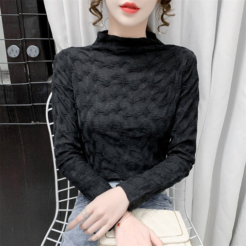 Thickened Half-high Collar Bottoming Shirt For Women