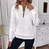 Pullover Half Long-sleeve Zipper Sweaters Women's Clothing