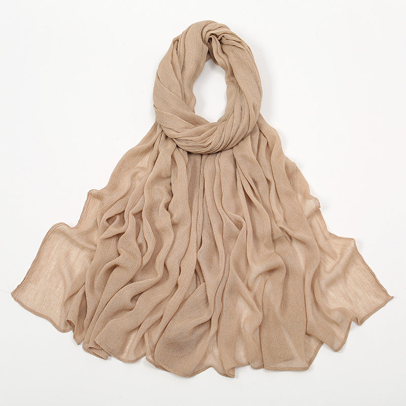 Curling Rayon Wrinkle Scarf Women's Simple Toe Cap