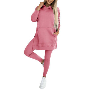 Sports Casual Hooded Sweater Thickened Underwear Leggings Two-piece Suit