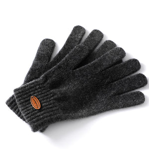 Pure Cashmere Cold-proof Outdoor Thickened Thermal Knitting Finger Gloves