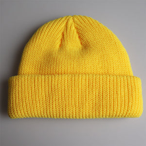 Knitted Woolen Cap Men And Women Melon Leather Cap