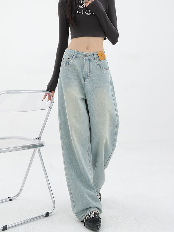 Women's Wide-leg Jeans Loose High Waist Drooping