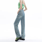 Women's Light-colored Narrow Wide-leg Jeans