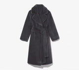 Artificial Fur Coat Suit Collar Cotton Coat Thickened Long Section Plush Trench Coat