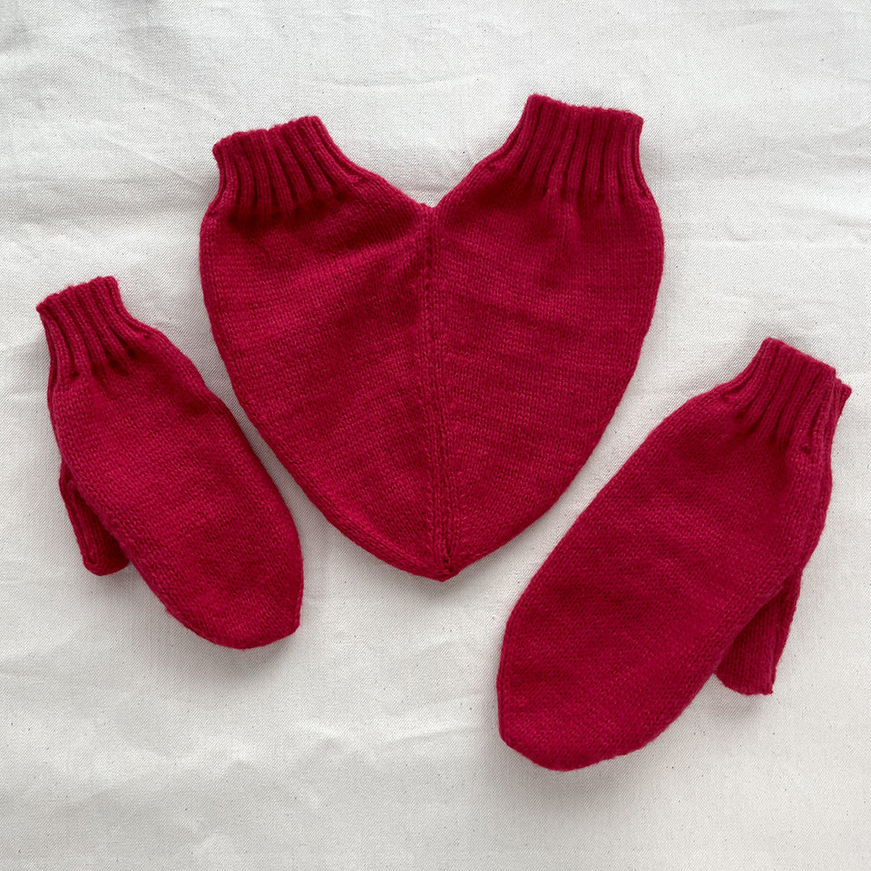 Love Warm Decoration Solid Color Knitted Yarn Gloves