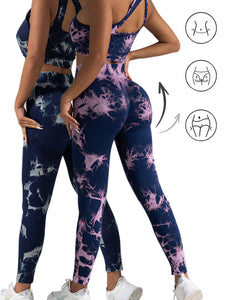 2pack Tie-dye Yoga Pants Seamless Yoga Pants