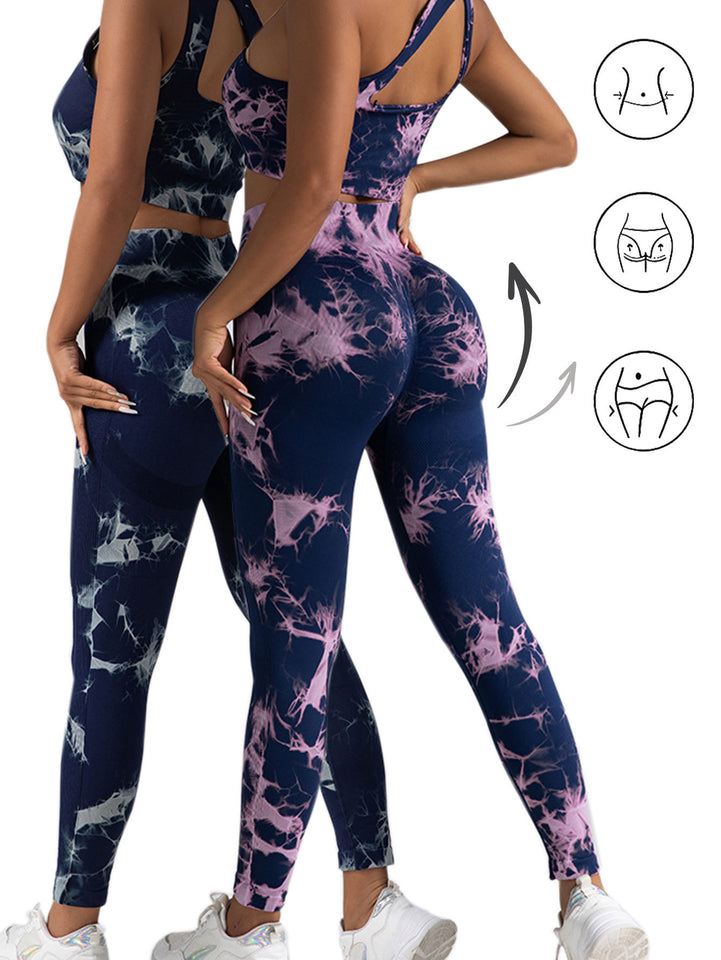 2pack Tie-dye Yoga Pants Seamless Yoga Pants