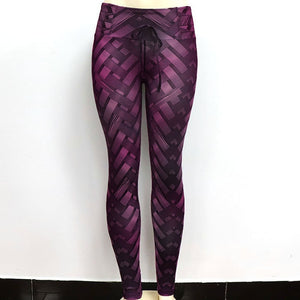 High Waist Iron Weave Print Push Up Yoga Workout Leggings