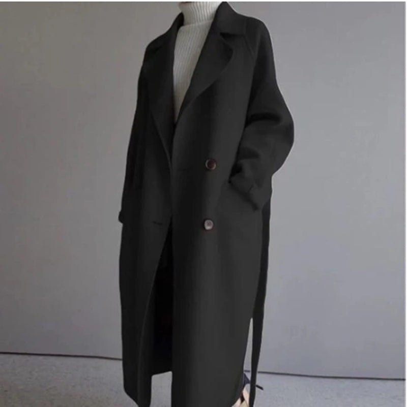 Over-the-knee All-match Mid-length Wool Coat