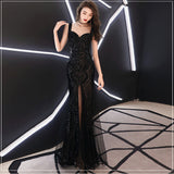 Fishtail Long Summer Sequins Sling Evening Dress Banquet