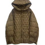 Diamond Lattice Artistic Loose White Duck Down Jacket