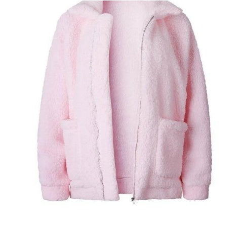 Casual Coat Female Autumn Winter New Europe And The United States Fur Wool Loose Coat