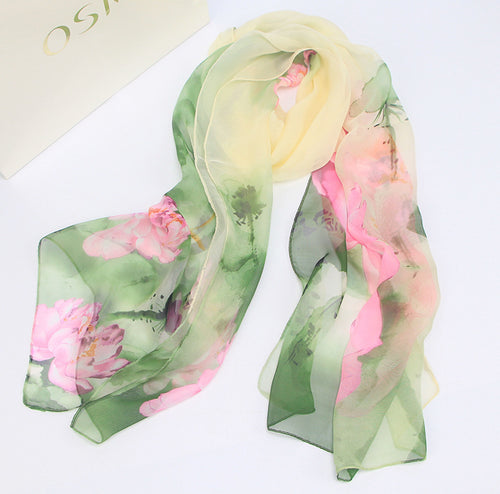 Printed Spring And Summer Sunscreen Thin Scarf Shawl