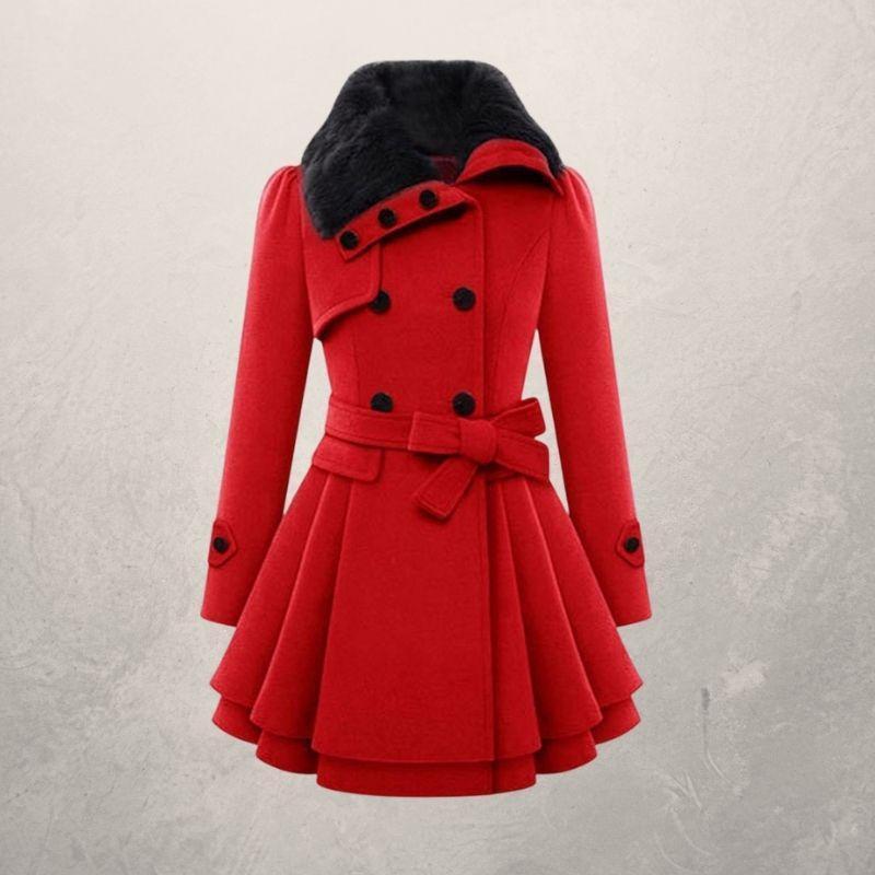 Women's Slim Mid-length Double-Breasted Woolen Coat