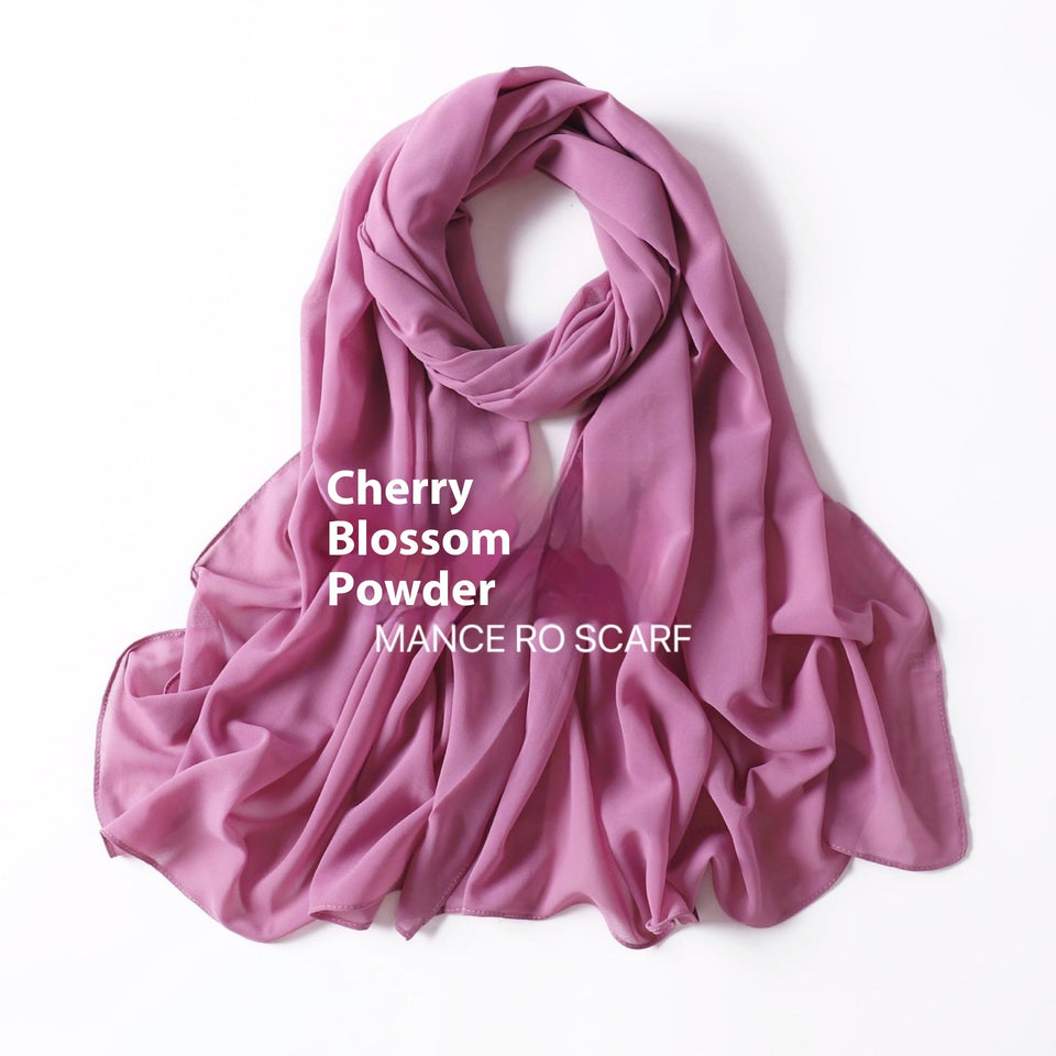 Pure Color Pearl Chiffon Scarf Headcloth Veil Chiffon Scarf