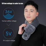 Women Men Soft Temperature Control Pain Relief Cervical Massage Shoulder Neck Wrap USB Heated Scarf Shawl Washable Winter Warm