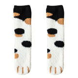 Women's Coral Fleece Cat Paw Pattern Kawaii Thick Warm Socks