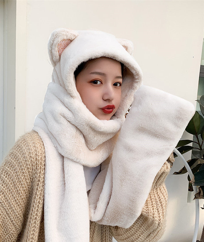 Bear ears scarf hat