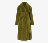 Artificial Fur Coat Suit Collar Cotton Coat Thickened Long Section Plush Trench Coat