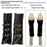 Sleeve Punk Dark Black Half Finger Sleeve Kunoichi Gloves