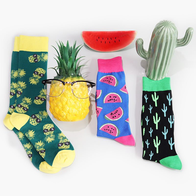 Cactus Men's Socks Fruit Creative Cotton Socks Couple Cotton Socks