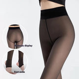 Water Light Socks Black See-through One-piece Trousers Fleece-lined Thickened