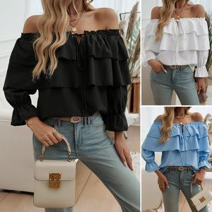 Off-shoulder Bishop Sleeves Top