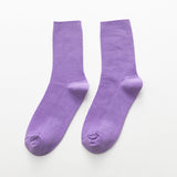 Summer Candy Color Solid Color Mid-calf Length Socks