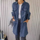 Jean-like Cloth Casual Long Shirt Coat