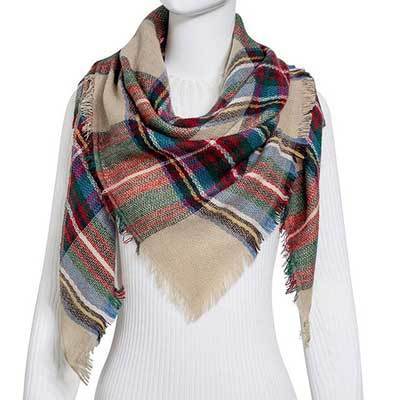 esign Women Triangles Scarf Long Scarves Shawl Autumn Winter